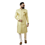 Stunning Yellow Banarasi Brocade Achkan | Father Son Combo | Perfect for Grooms | Jaipurio Collection